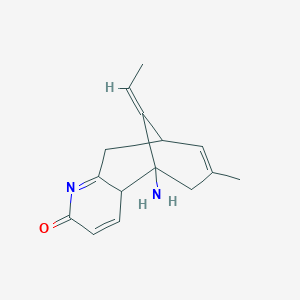 molecular formula C15H18N2O B12357972 (13E)-1-amino-13-ethylidene-11-methyl-6-azatricyclo[7.3.1.02,7]trideca-3,6,10-trien-5-one 