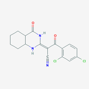 molecular formula C17H15Cl2N3O2 B12358005 (2Z)-3-(2,4-dichlorophenyl)-3-oxo-2-(4-oxo-4a,5,6,7,8,8a-hexahydro-1H-quinazolin-2-ylidene)propanenitrile 