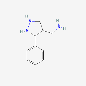 molecular formula C10H15N3 B12358084 (3-Phenylpyrazolidin-4-yl)methanamine 