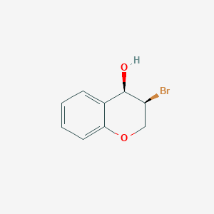 molecular formula C9H9BrO2 B12358107 3-bromo-3,4-dihydro-2H-1-benzopyran-4-ol, trans 