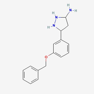 molecular formula C16H19N3O B12358122 5-(3-Phenylmethoxyphenyl)pyrazolidin-3-amine 