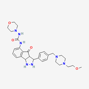 1-[3-[4-[[4-(2-methoxyethyl)piperazin-1-yl]methyl]phenyl]-4-oxo-2,3,3a,8b-tetrahydro-1H-indeno[1,2-c]pyrazol-5-yl]-3-morpholin-4-ylurea