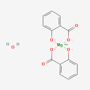 molecular formula C14H10MgO7-2 B12358132 Magnesium;2-oxidobenzoate;hydrate 