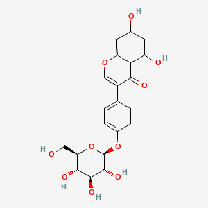 molecular formula C21H26O10 B12358153 5,7-dihydroxy-3-[4-[(2S,3R,4S,5S,6R)-3,4,5-trihydroxy-6-(hydroxymethyl)oxan-2-yl]oxyphenyl]-4a,5,6,7,8,8a-hexahydrochromen-4-one 