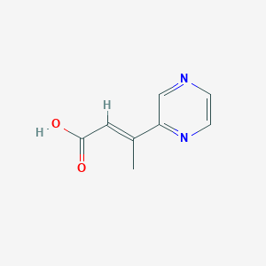 molecular formula C8H8N2O2 B12358161 3-(Pyrazin-2-yl)but-2-enoic acid 