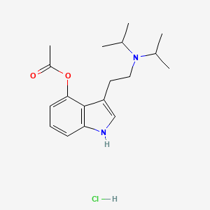 molecular formula C18H27ClN2O2 B12358218 3-(2-(diisopropylamino)ethyl)-1H-indol-4-ylacetate,monohydrochloride 