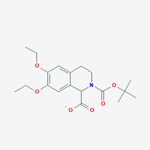 molecular formula C19H26NO6- B12358279 1,2(1H)-Isoquinolinedicarboxylic acid, 6,7-diethoxy-3,4-dihydro-, 2-(1,1-dimethylethyl) ester 