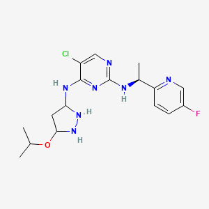 molecular formula C17H23ClFN7O B12358289 5-chloro-2-N-[(1S)-1-(5-fluoropyridin-2-yl)ethyl]-4-N-(5-propan-2-yloxypyrazolidin-3-yl)pyrimidine-2,4-diamine 