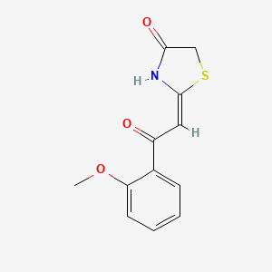 molecular formula C12H11NO3S B12358296 (2E)-2-[2-(2-methoxyphenyl)-2-oxoethylidene]-1,3-thiazolidin-4-one 