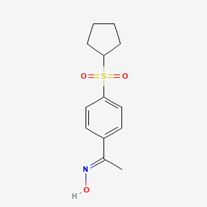 molecular formula C13H17NO3S B12358299 N-{1-[4-(cyclopentanesulfonyl)phenyl]ethylidene}hydroxylamine 