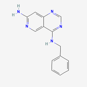 molecular formula C14H13N5 B1235838 4-N-benzylpyrido[4,3-d]pyrimidine-4,7-diamine 