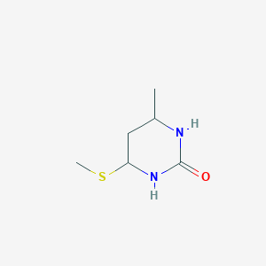 molecular formula C6H12N2OS B12358381 4-Methyl-6-methylsulfanyl-1,3-diazinan-2-one 