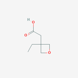 molecular formula C7H12O3 B12358382 2-(3-Ethyloxetan-3-yl)acetic acid 