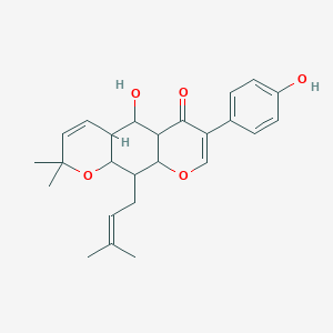 5-Hydroxy-7-(4-hydroxyphenyl)-2,2-dimethyl-10-(3-methylbut-2-enyl)-4a,5,5a,9a,10,10a-hexahydropyrano[3,2-g]chromen-6-one