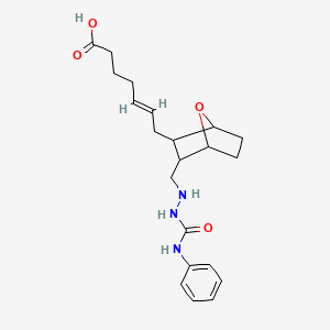 molecular formula C21H29N3O4 B1235840 (E)-7-[3-[[2-(苯甲酰基氨基甲酰基)肼基]甲基]-7-氧代双环[2.2.1]庚烷-2-外]-庚-5-烯酸 