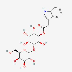 molecular formula C22H29NO12 B1235846 5-O-(吲哚-3-基乙酰基)-肌醇 D-半乳糖苷 