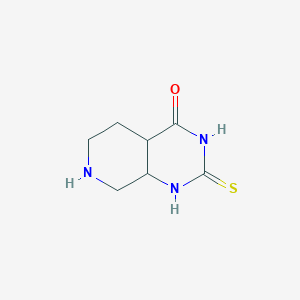 molecular formula C7H11N3OS B12358477 2-sulfanylidene-4a,5,6,7,8,8a-hexahydro-1H-pyrido[3,4-d]pyrimidin-4-one 