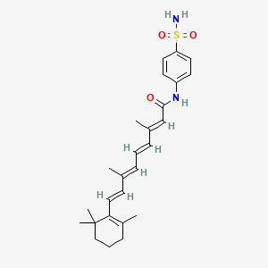 molecular formula C26H34N2O3S B1235851 (2E,4E,6E,8E)-3,7-dimethyl-N-(4-sulfamoylphenyl)-9-(2,6,6-trimethylcyclohexen-1-yl)nona-2,4,6,8-tetraenamide CAS No. 93449-27-5