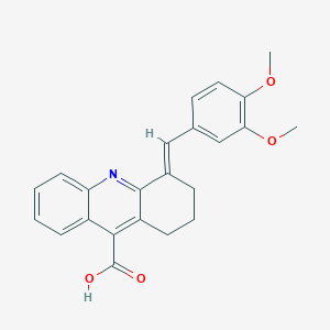 4-[(3,4-Dimethoxyphenyl)methylidene]-1,2,3,4-tetrahydroacridine-9-carboxylic acid