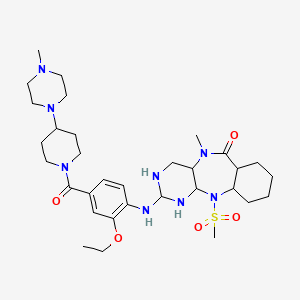 5-[2-Ethoxy-4-[4-(4-methylpiperazin-1-yl)piperidine-1-carbonyl]anilino]-9-methyl-2-methylsulfonyl-2,4,6,9-tetrazatricyclo[9.4.0.03,8]pentadecan-10-one