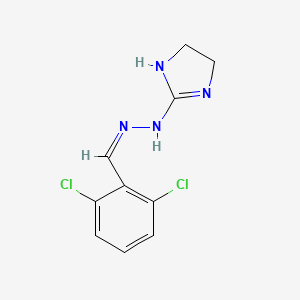 molecular formula C10H10Cl2N4 B1235863 N-[(Z)-(2,6-dichlorophenyl)methylideneamino]-4,5-dihydro-1H-imidazol-2-amine 