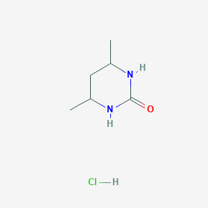 molecular formula C6H13ClN2O B12358701 4,6-Dimethyl-1,3-diazinan-2-one;hydrochloride 