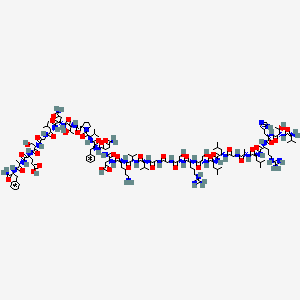 (4S)-4-[[(2S)-2-[[2-[[(2S)-2-[[(2S)-4-amino-2-[[(2S,3R)-2-[[(2S)-1-[(2S)-2-[[(2S)-2-[[(2S)-4-amino-2-[[(2S)-2-[[(2S)-6-amino-2-[[(2S)-2-[[(2S)-2-[[2-[[2-[[(2S)-2-[[(2S)-2-[[(2S)-2-[[(2S)-2-[[(2S)-2-[[2-[[(2S)-2-[[(2S)-2-[[(2S)-2-[[(2S)-2-[[(2S,3R)-2-[[(2S)-2-amino-3-methylbutanoyl]amino]-3-hydroxybutanoyl]amino]-3-(1H-imidazol-5-yl)propanoyl]amino]-5-carbamimidamidopentanoyl]amino]-4-methylpentanoyl]amino]propanoyl]amino]acetyl]amino]-4-methylpentanoyl]amino]-4-methylpentanoyl]amino]-3-hydroxypropanoyl]amino]-5-carbamimidamidopentanoyl]amino]-3-hydroxypropanoyl]amino]acetyl]amino]acetyl]amino]-3-methylbutanoyl]amino]-3-methylbutanoyl]amino]hexanoyl]amino]-3-carboxypropanoyl]amino]-4-oxobutanoyl]amino]-3-phenylpropanoyl]amino]-3-methylbutanoyl]pyrrolidine-2-carbonyl]amino]-3-hydroxybutanoyl]amino]-4-oxobutanoyl]amino]-3-methylbutanoyl]amino]acetyl]amino]-3-hydroxypropanoyl]amino]-5-[[(2S)-1-[[(2S)-1-amino-1-oxo-3-phenylpropan-2-yl]amino]-1-oxopropan-2-yl]amino]-5-oxopentanoic acid