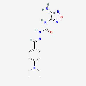 molecular formula C14H19N7O2 B1235878 4-(二乙氨基)苯甲醛 N-(4-氨基-1,2,5-恶二唑-3-基)氨基甲酸酯 