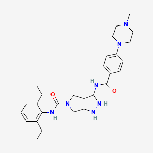 N-(2,6-diethylphenyl)-3-[[4-(4-methylpiperazin-1-yl)benzoyl]amino]-2,3,3a,4,6,6a-hexahydro-1H-pyrrolo[3,4-c]pyrazole-5-carboxamide