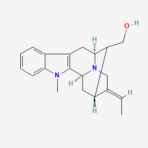 molecular formula C20H24N2O B1235881 [(1S,12S,14R,15E)-15-ethylidene-3-methyl-3,17-diazapentacyclo[12.3.1.02,10.04,9.012,17]octadeca-2(10),4,6,8-tetraen-13-yl]methanol 
