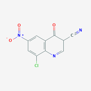 molecular formula C10H4ClN3O3 B12358874 8-chloro-6-nitro-4-oxo-3H-quinoline-3-carbonitrile 