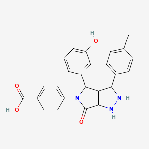 molecular formula C25H23N3O4 B12358890 4-[4-(3-Hydroxyphenyl)-3-(4-methylphenyl)-6-oxo-1,2,3,3a,4,6a-hexahydropyrrolo[3,4-c]pyrazol-5-yl]benzoic acid 