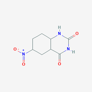 molecular formula C8H11N3O4 B12358893 6-nitro-4a,5,6,7,8,8a-hexahydro-1H-quinazoline-2,4-dione 