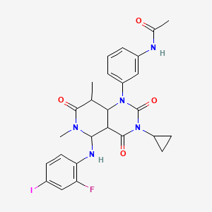 N-[3-[3-cyclopropyl-5-(2-fluoro-4-iodoanilino)-6,8-dimethyl-2,4,7-trioxo-4a,5,8,8a-tetrahydropyrido[4,3-d]pyrimidin-1-yl]phenyl]acetamide