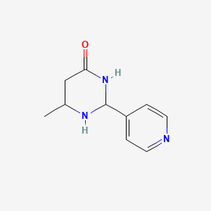 molecular formula C10H13N3O B12358981 6-Methyl-2-pyridin-4-yl-1,3-diazinan-4-one 