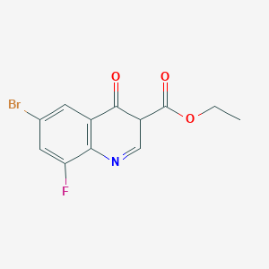 molecular formula C12H9BrFNO3 B12358989 ethyl 6-bromo-8-fluoro-4-oxo-3H-quinoline-3-carboxylate 