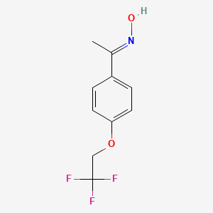 molecular formula C10H10F3NO2 B12358992 (E)-N-{1-[4-(2,2,2-Trifluoroethoxy)phenyl]ethylidene}hydroxylamine 