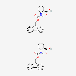 molecular formula C44H46N2O8 B12359019 (1S,2S)-2-(9H-fluoren-9-ylmethoxycarbonylamino)cyclohexane-1-carboxylic acid;(1R,2R)-2-(9H-fluoren-9-ylmethoxycarbonylamino)cyclohexane-1-carboxylic acid 