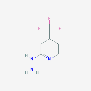 molecular formula C6H10F3N3 B12359069 [4-(Trifluoromethyl)-2,3,4,5-tetrahydropyridin-6-yl]hydrazine 