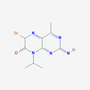 molecular formula C10H12BrN5O B12359095 6-bromo-2-imino-4-methyl-8-propan-2-yl-6H-pteridin-7-one 