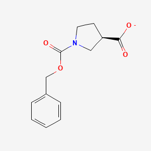 molecular formula C13H14NO4- B12359134 1,3-Pyrrolidinedicarboxylic acid, 1-(phenylmethyl) ester, (3R)- 