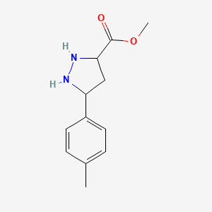 molecular formula C12H16N2O2 B12359146 Methyl 5-(4-methylphenyl)pyrazolidine-3-carboxylate 