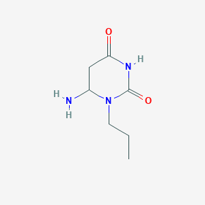 molecular formula C7H13N3O2 B12359224 6-Amino-1-propyl-1,3-diazinane-2,4-dione 