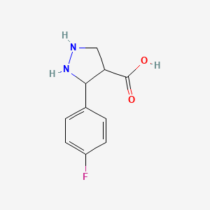 molecular formula C10H11FN2O2 B12359292 3-(4-Fluorophenyl)pyrazolidine-4-carboxylic acid 