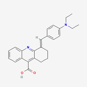 molecular formula C25H26N2O2 B12359312 4-(4-(Diethylamino)benzylidene)-1,2,3,4-tetrahydroacridine-9-carboxylic acid 