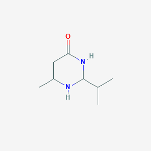 molecular formula C8H16N2O B12359346 6-Methyl-2-propan-2-yl-1,3-diazinan-4-one 