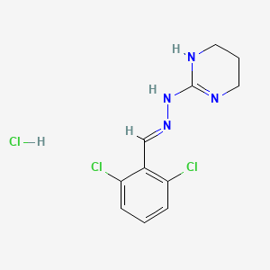 molecular formula C11H13Cl3N4 B1235936 2-(2,6-Dichlorobenzylidenehydrazino)-1,4,5,6-tetrahydropyrimidine hcl CAS No. 55083-70-0
