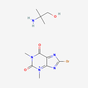 molecular formula C11H17BrN5O3+ B12359388 2-amino-2-methylpropan-1-ol,8-bromo-1,3-dimethyl-7H-purine-2,6-dione 