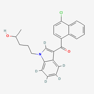 molecular formula C24H22ClNO2 B12359406 (4-chloronaphthalen-1-yl)(1-(4-hydroxypentyl)-1H-indol-3-yl-2,4,5,6,7-d5)methanone 