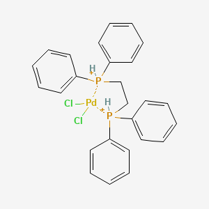 molecular formula C26H26Cl2P2Pd+2 B12359425 Palladium, dichloro[1,2-ethanediylbis[diphenylphosphine-kP]]-,(SP-4-2)- 